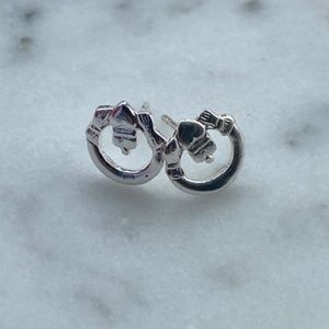 Sterling Silver Claddagh Post Earrings